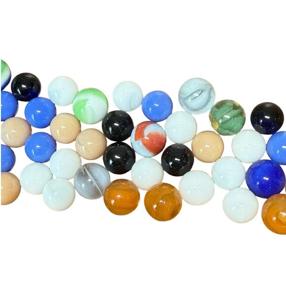 Marbles Collection Lot 100 Solid Vintage Various Sizes Colors Swirls Mixed 1lb - Picture 4 of 8